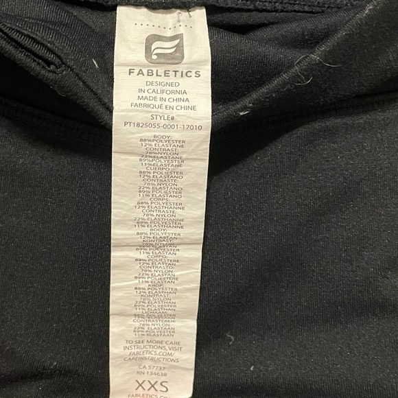 Fabletics- XXS Black Leggings - With Zippers at bottoms - Picture 5 of 5